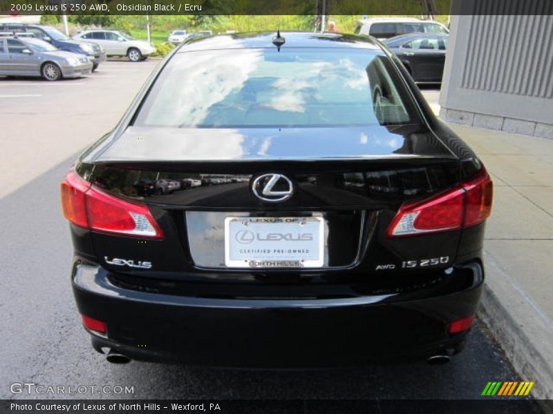 Obsidian Black / Ecru 2009 Lexus IS 250 AWD