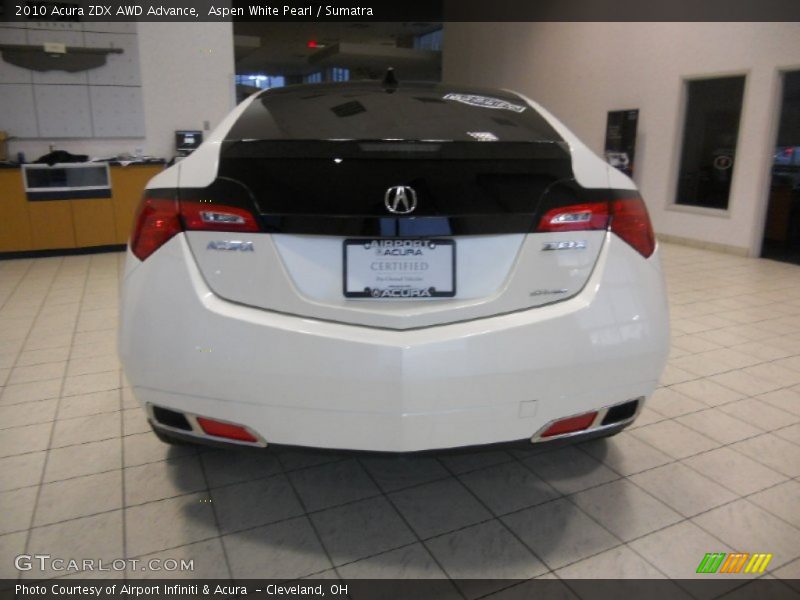 Aspen White Pearl / Sumatra 2010 Acura ZDX AWD Advance