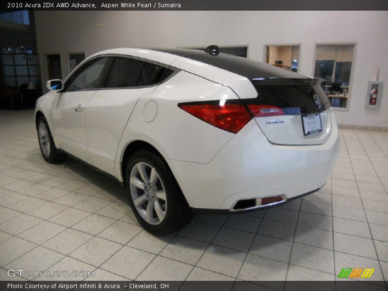 Aspen White Pearl / Sumatra 2010 Acura ZDX AWD Advance