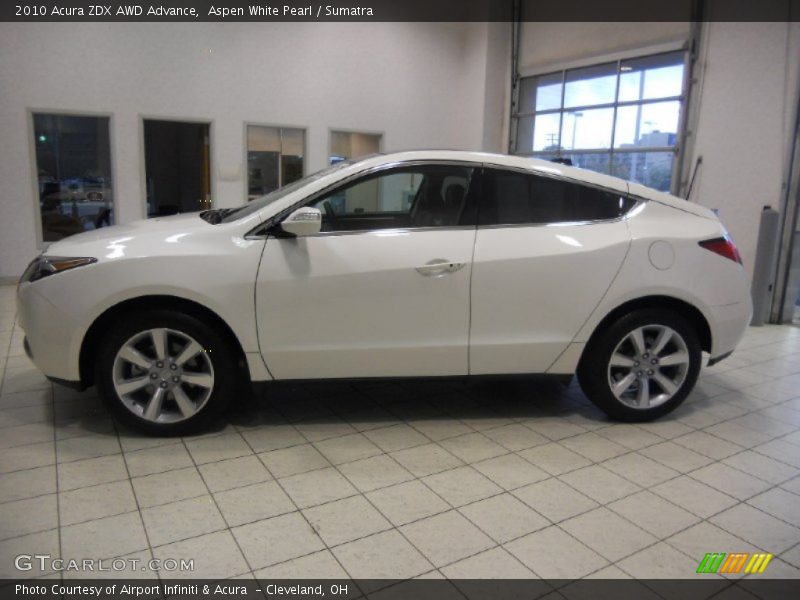 Aspen White Pearl / Sumatra 2010 Acura ZDX AWD Advance