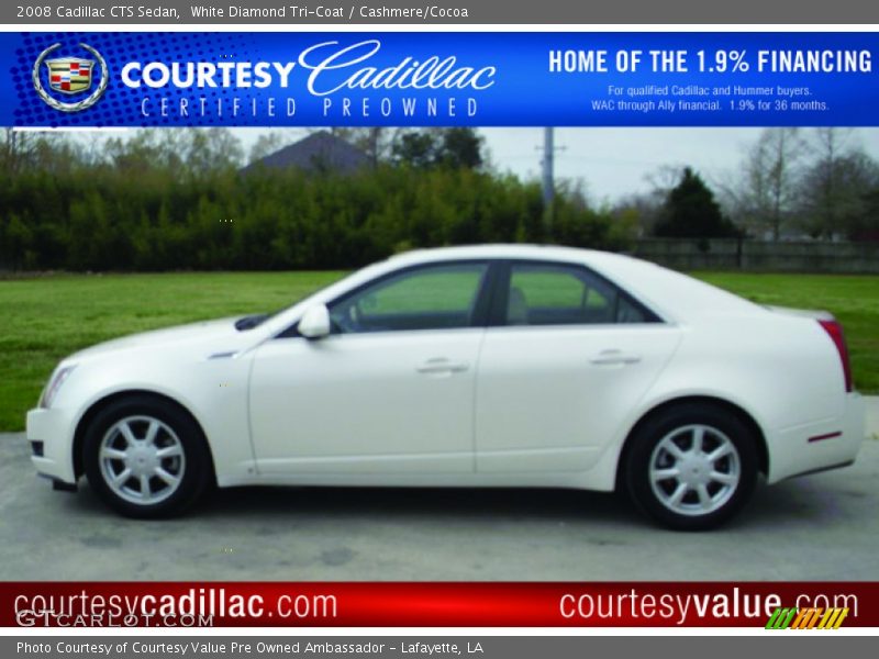 White Diamond Tri-Coat / Cashmere/Cocoa 2008 Cadillac CTS Sedan
