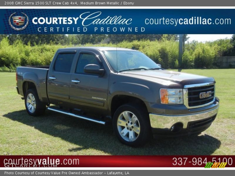 Medium Brown Metallic / Ebony 2008 GMC Sierra 1500 SLT Crew Cab 4x4