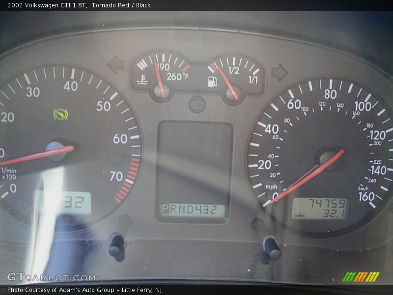 Tornado Red / Black 2002 Volkswagen GTI 1.8T