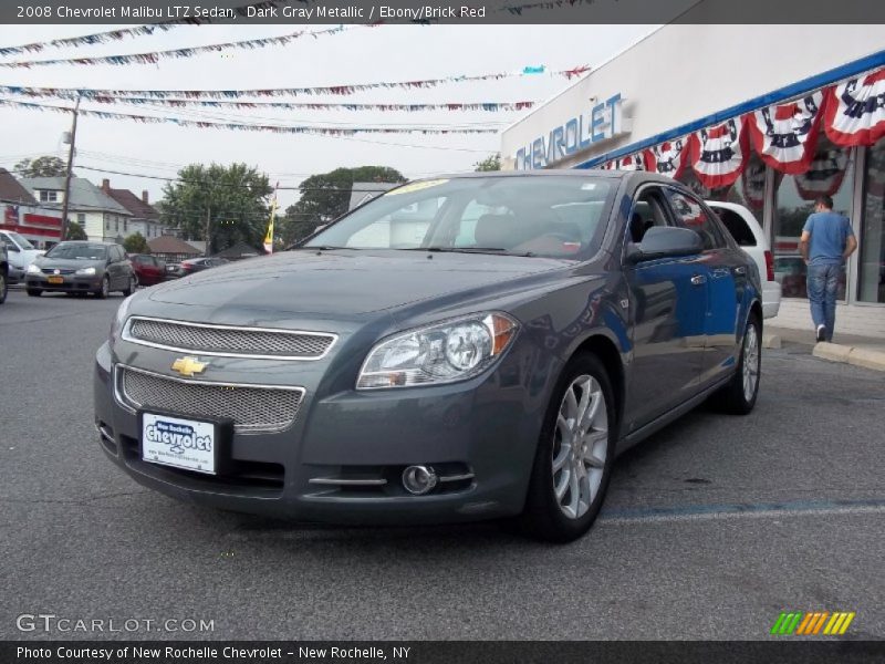 Dark Gray Metallic / Ebony/Brick Red 2008 Chevrolet Malibu LTZ Sedan