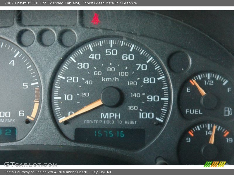 Forest Green Metallic / Graphite 2002 Chevrolet S10 ZR2 Extended Cab 4x4