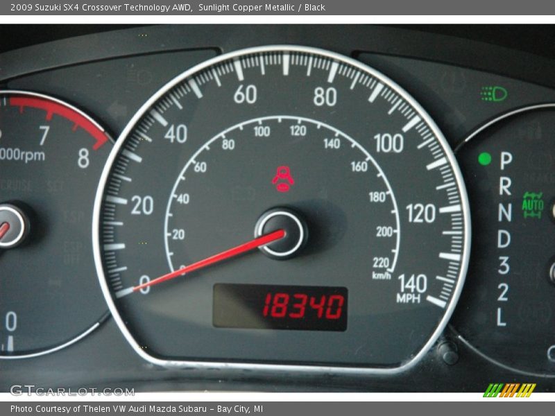 Sunlight Copper Metallic / Black 2009 Suzuki SX4 Crossover Technology AWD