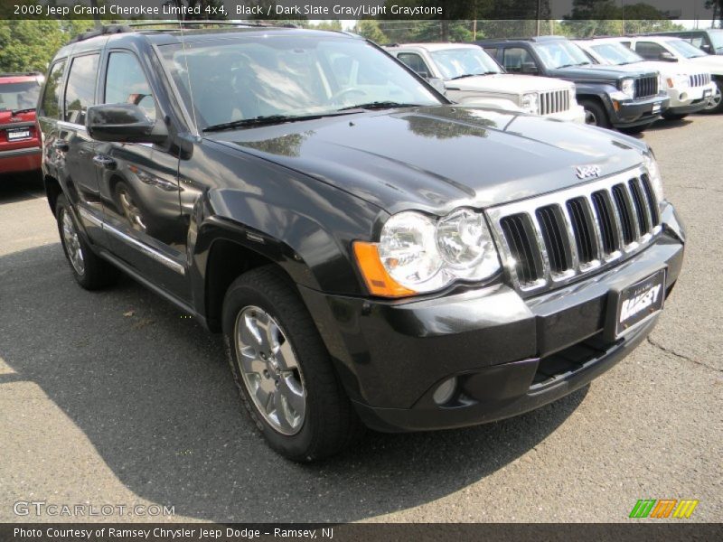 Black / Dark Slate Gray/Light Graystone 2008 Jeep Grand Cherokee Limited 4x4