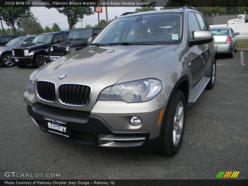 Platinum Bronze Metallic / Sand Beige Nevada Leather 2009 BMW X5 xDrive30i