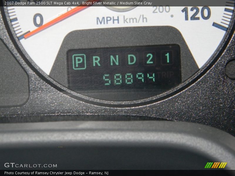 Bright Silver Metallic / Medium Slate Gray 2007 Dodge Ram 2500 SLT Mega Cab 4x4
