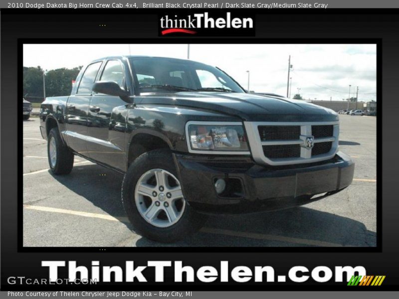 Brilliant Black Crystal Pearl / Dark Slate Gray/Medium Slate Gray 2010 Dodge Dakota Big Horn Crew Cab 4x4