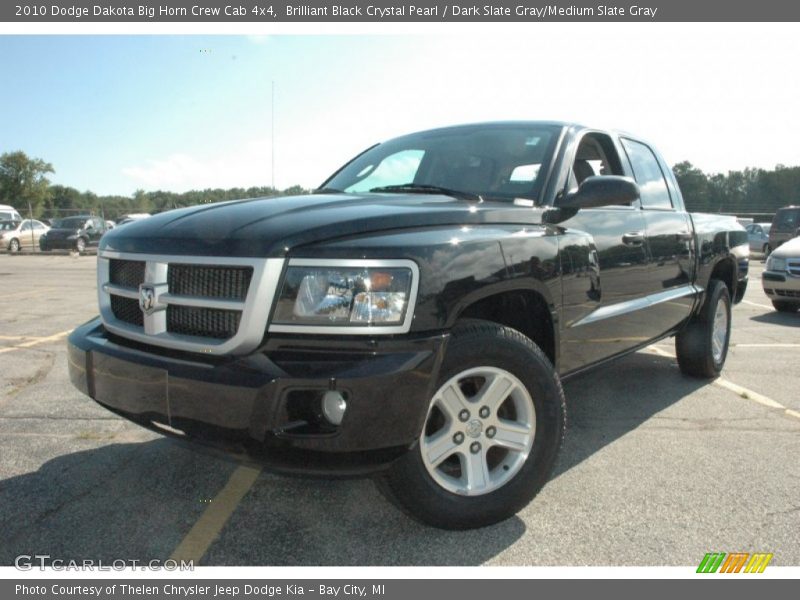 Brilliant Black Crystal Pearl / Dark Slate Gray/Medium Slate Gray 2010 Dodge Dakota Big Horn Crew Cab 4x4