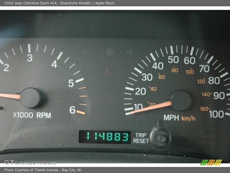 Silverstone Metallic / Agate Black 2000 Jeep Cherokee Sport 4x4