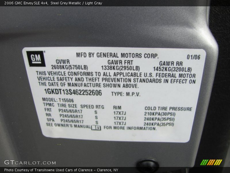 Steel Grey Metallic / Light Gray 2006 GMC Envoy SLE 4x4