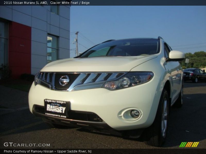 Glacier White Pearl / Beige 2010 Nissan Murano SL AWD
