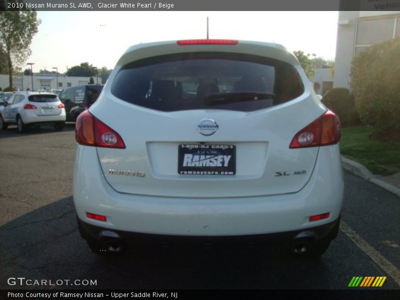 Glacier White Pearl / Beige 2010 Nissan Murano SL AWD