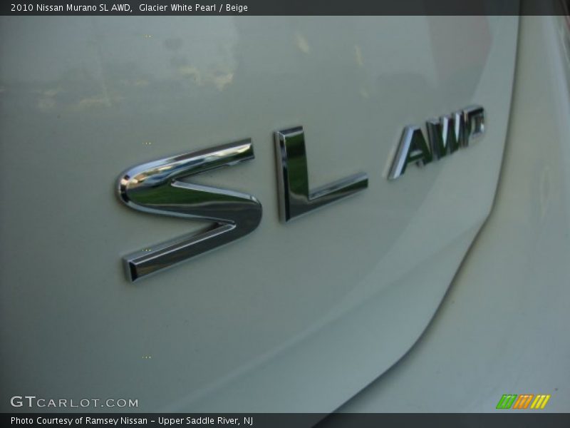 Glacier White Pearl / Beige 2010 Nissan Murano SL AWD