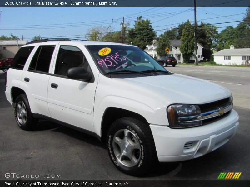 Summit White / Light Gray 2008 Chevrolet TrailBlazer LS 4x4