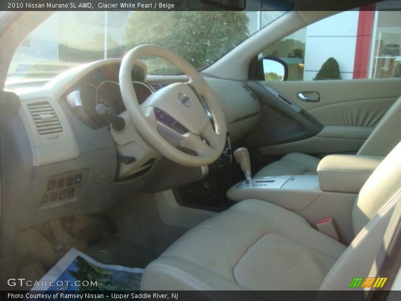 Glacier White Pearl / Beige 2010 Nissan Murano SL AWD