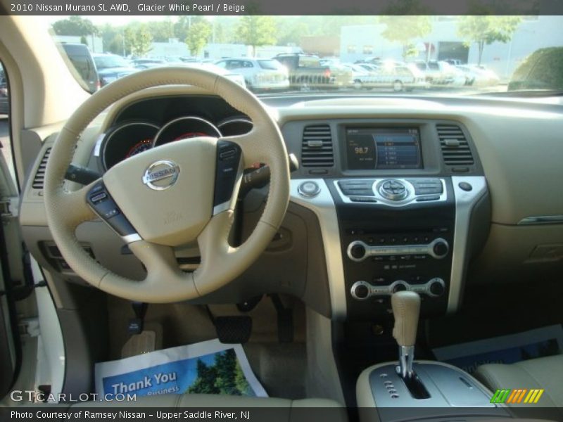 Glacier White Pearl / Beige 2010 Nissan Murano SL AWD