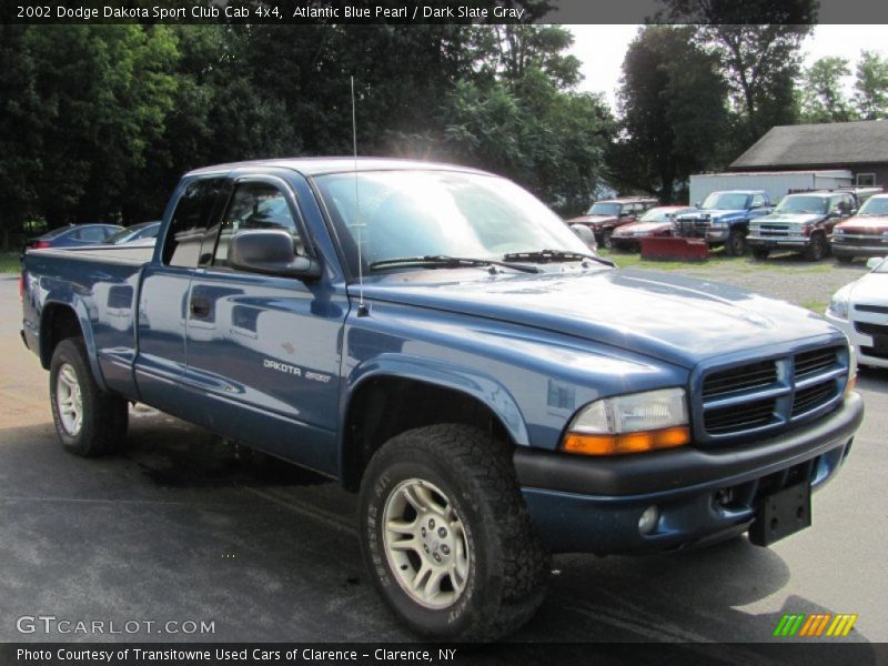 Atlantic Blue Pearl / Dark Slate Gray 2002 Dodge Dakota Sport Club Cab 4x4