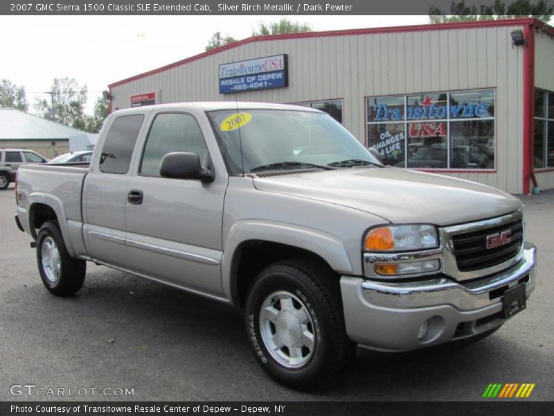 Silver Birch Metallic / Dark Pewter 2007 GMC Sierra 1500 Classic SLE Extended Cab