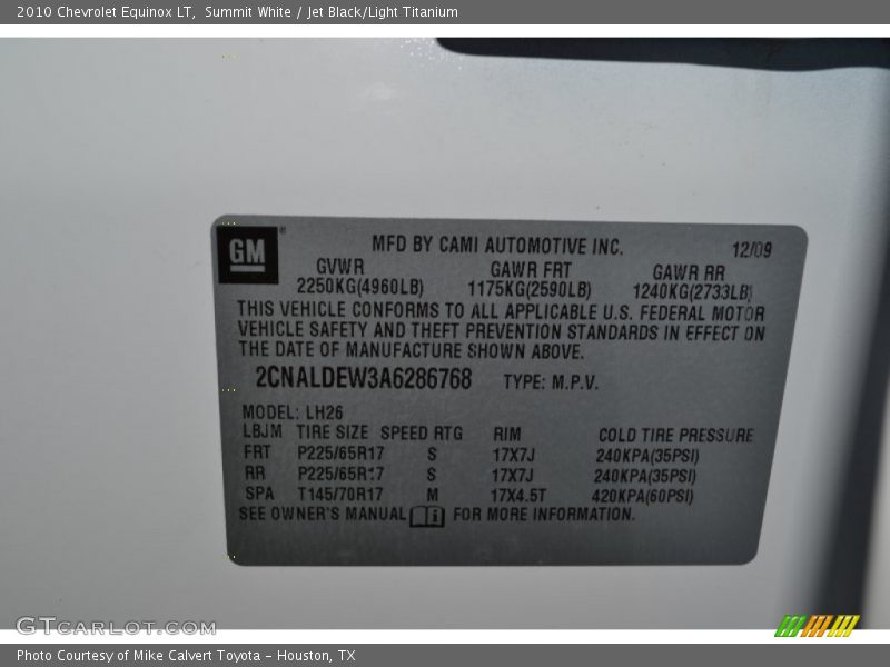 Summit White / Jet Black/Light Titanium 2010 Chevrolet Equinox LT