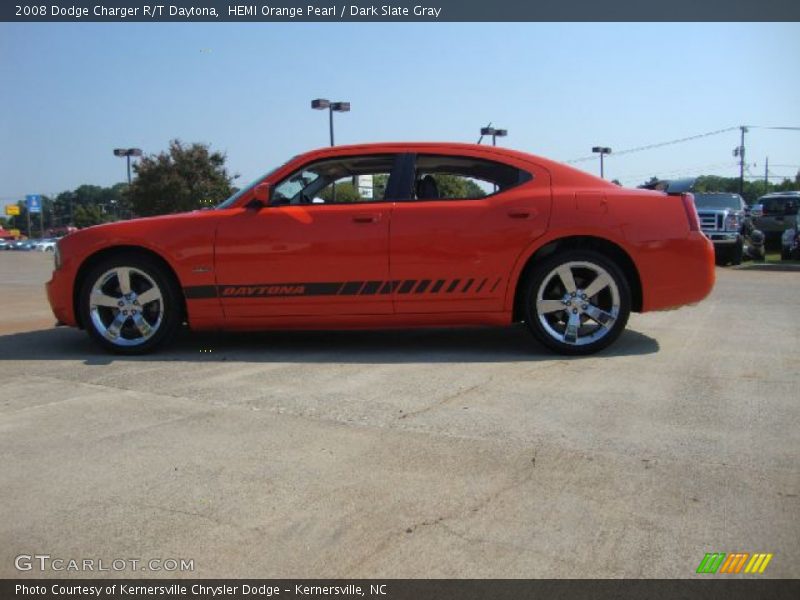 HEMI Orange Pearl / Dark Slate Gray 2008 Dodge Charger R/T Daytona