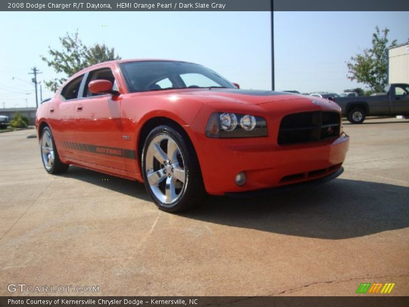 HEMI Orange Pearl / Dark Slate Gray 2008 Dodge Charger R/T Daytona