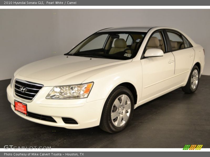 Pearl White / Camel 2010 Hyundai Sonata GLS