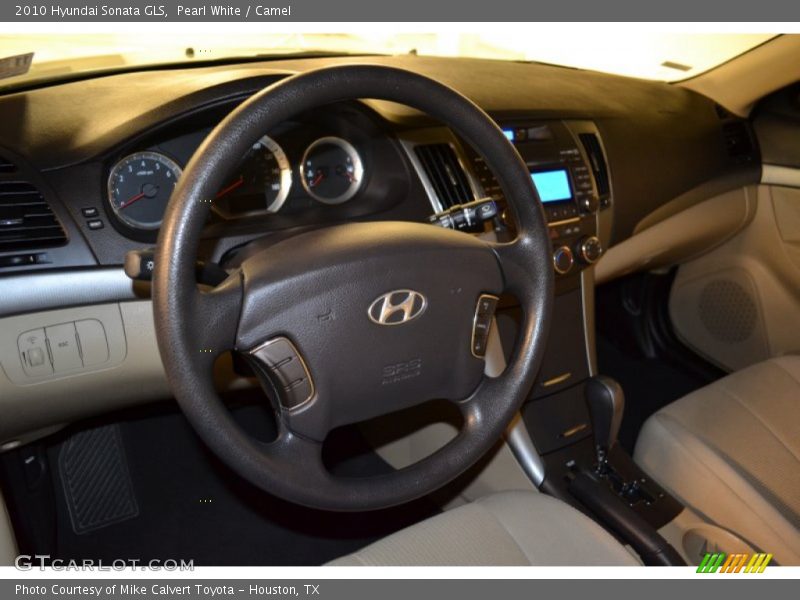 Pearl White / Camel 2010 Hyundai Sonata GLS