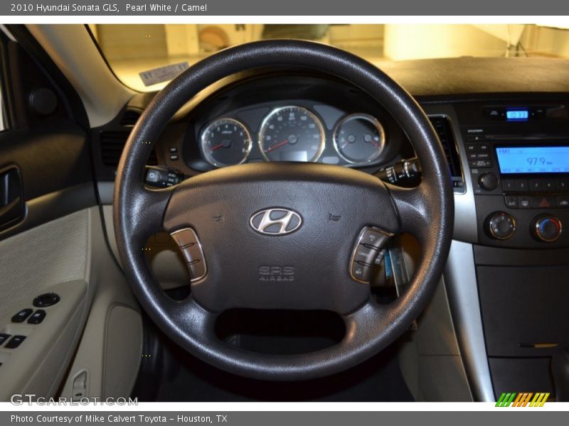 Pearl White / Camel 2010 Hyundai Sonata GLS