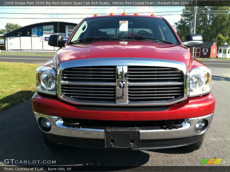 Inferno Red Crystal Pearl / Medium Slate Gray 2008 Dodge Ram 3500 Big Horn Edition Quad Cab 4x4 Dually