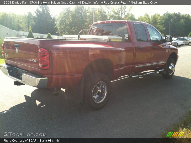 Inferno Red Crystal Pearl / Medium Slate Gray 2008 Dodge Ram 3500 Big Horn Edition Quad Cab 4x4 Dually