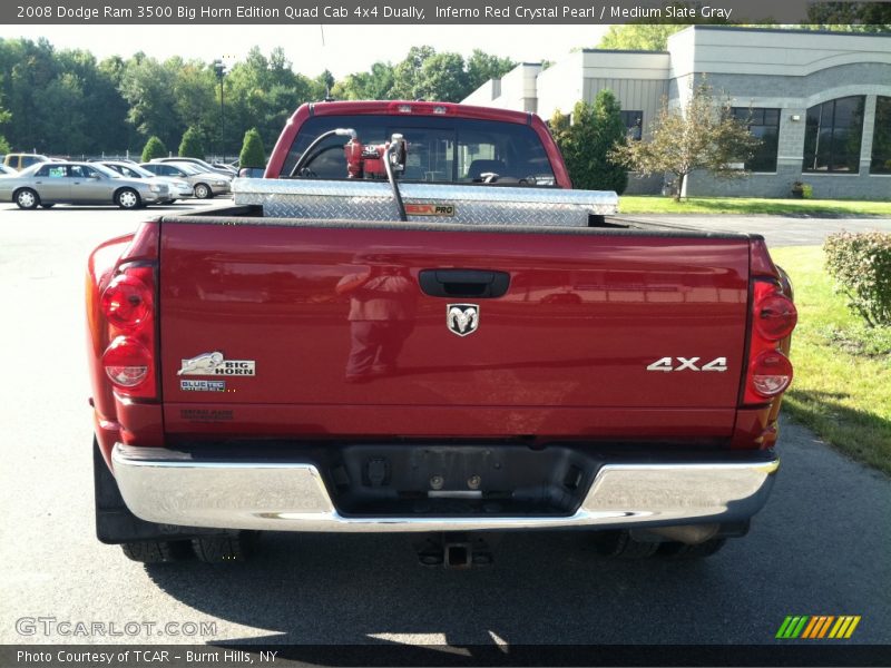 Inferno Red Crystal Pearl / Medium Slate Gray 2008 Dodge Ram 3500 Big Horn Edition Quad Cab 4x4 Dually