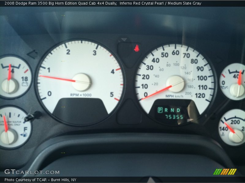 Inferno Red Crystal Pearl / Medium Slate Gray 2008 Dodge Ram 3500 Big Horn Edition Quad Cab 4x4 Dually