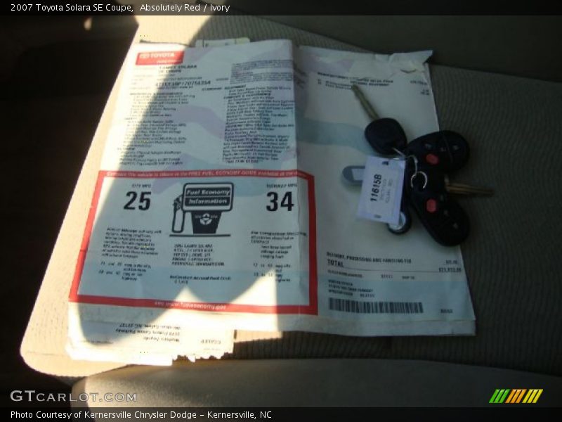 Absolutely Red / Ivory 2007 Toyota Solara SE Coupe