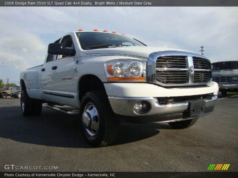 Bright White / Medium Slate Gray 2006 Dodge Ram 3500 SLT Quad Cab 4x4 Dually