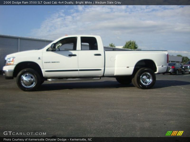 Bright White / Medium Slate Gray 2006 Dodge Ram 3500 SLT Quad Cab 4x4 Dually