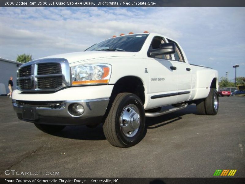 Bright White / Medium Slate Gray 2006 Dodge Ram 3500 SLT Quad Cab 4x4 Dually