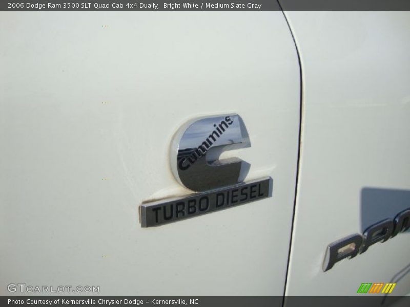 Bright White / Medium Slate Gray 2006 Dodge Ram 3500 SLT Quad Cab 4x4 Dually