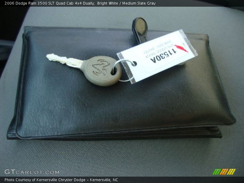 Bright White / Medium Slate Gray 2006 Dodge Ram 3500 SLT Quad Cab 4x4 Dually