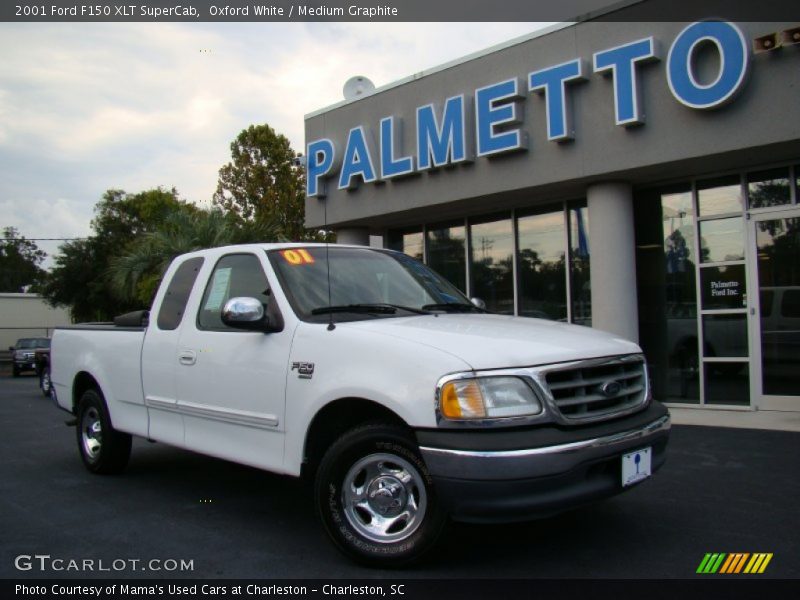 Oxford White / Medium Graphite 2001 Ford F150 XLT SuperCab