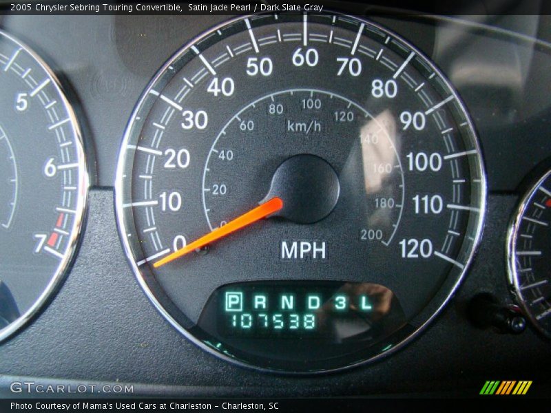 Satin Jade Pearl / Dark Slate Gray 2005 Chrysler Sebring Touring Convertible