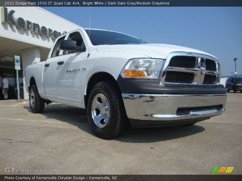 Bright White / Dark Slate Gray/Medium Graystone 2012 Dodge Ram 1500 ST Quad Cab 4x4