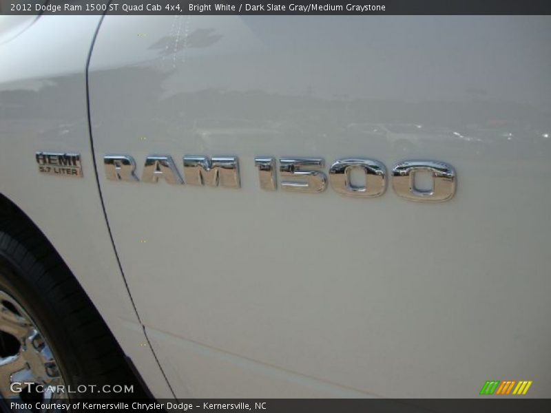 Bright White / Dark Slate Gray/Medium Graystone 2012 Dodge Ram 1500 ST Quad Cab 4x4