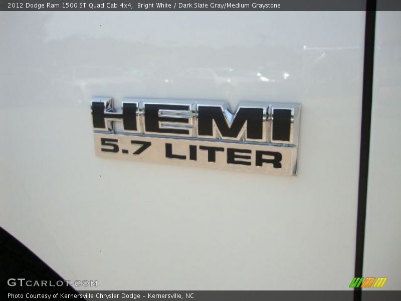 Bright White / Dark Slate Gray/Medium Graystone 2012 Dodge Ram 1500 ST Quad Cab 4x4