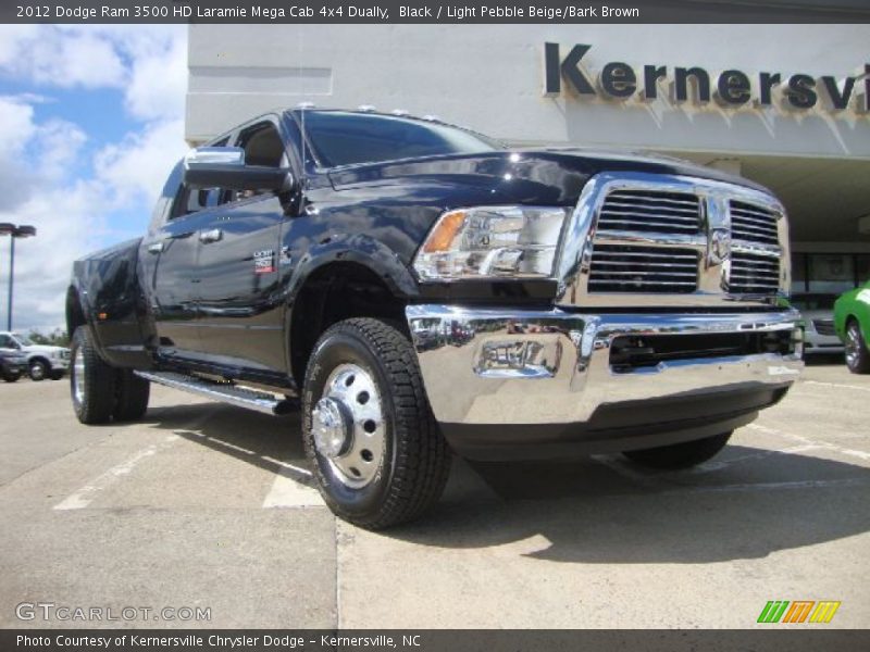 Black / Light Pebble Beige/Bark Brown 2012 Dodge Ram 3500 HD Laramie Mega Cab 4x4 Dually