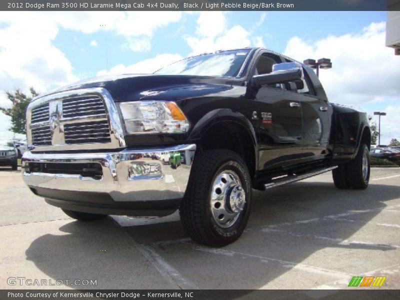Black / Light Pebble Beige/Bark Brown 2012 Dodge Ram 3500 HD Laramie Mega Cab 4x4 Dually