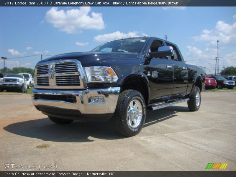 Black / Light Pebble Beige/Bark Brown 2012 Dodge Ram 2500 HD Laramie Longhorn Crew Cab 4x4