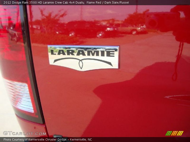 Flame Red / Dark Slate/Russet 2012 Dodge Ram 3500 HD Laramie Crew Cab 4x4 Dually